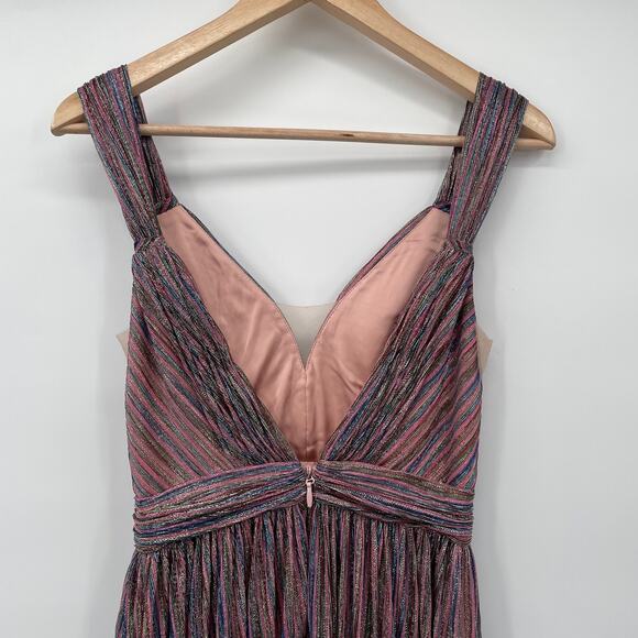 BHLDN x Catherine Deane Nya Metallic  V Neck Long Gown Foraml Dress // 2 - Picture 9 of 16
